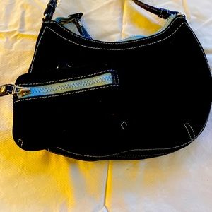 Cole Haan black suede wallet and purse
